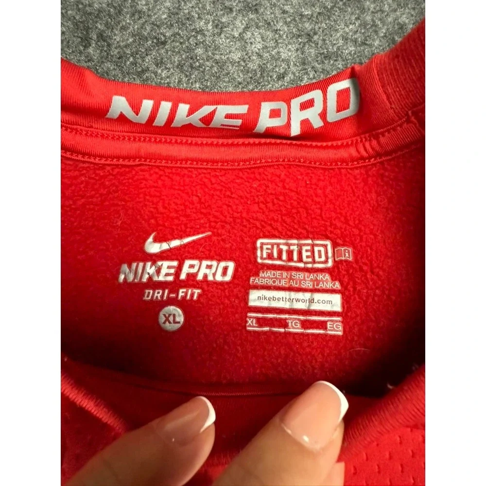 Nike Pro Washington Nationals‎ MLB Fitted Red Long Sleeve Shirt Mens XL